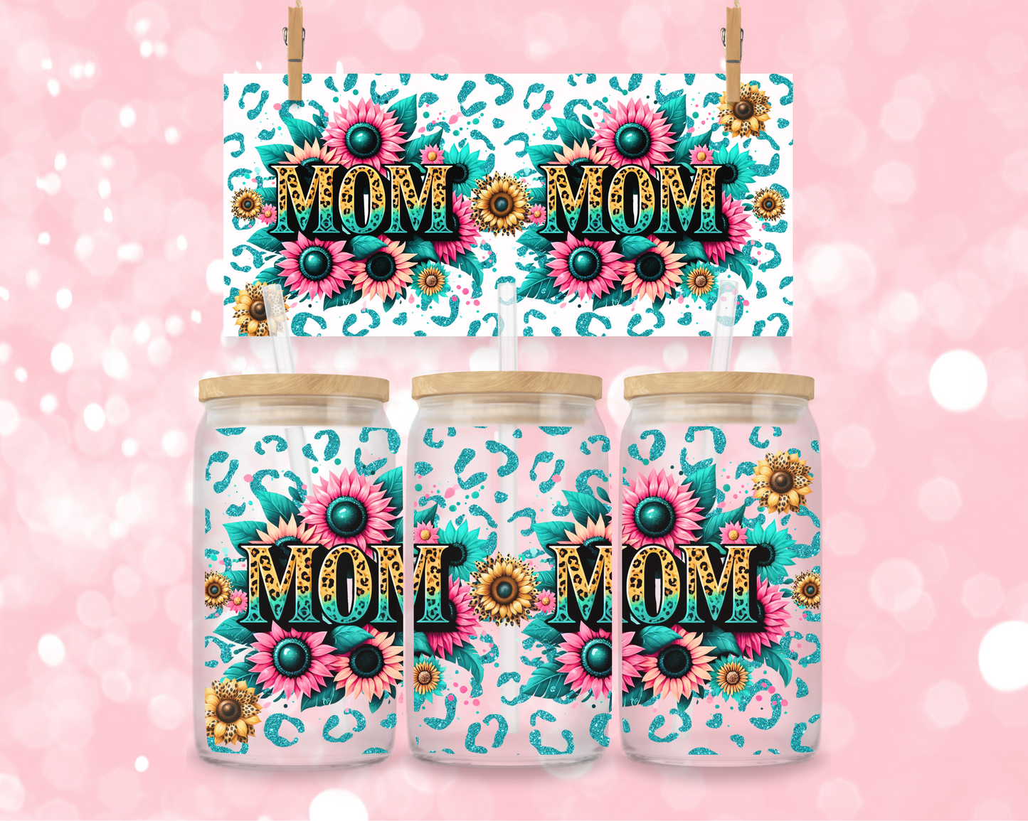 Mom Colorful Sunflowers-UV DTF 16oz Cup Wrap